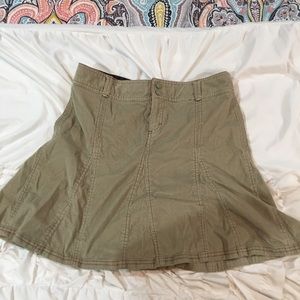 Tan corduroy pleated skirt